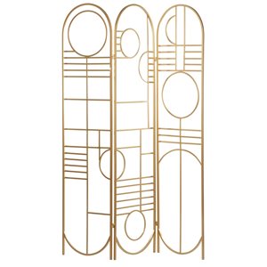 Grayson Lane 3-Panel Gold Metal Folding Contemporary/Modern Style Room Divider