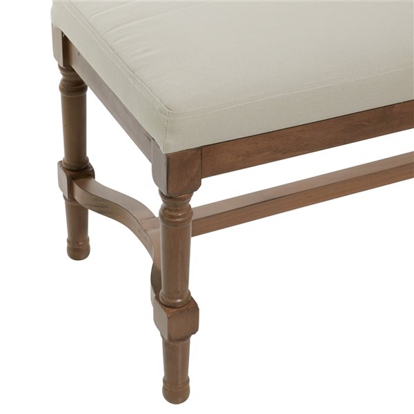 Grayson Lane Industrial White/Natural Brown Accent Bench