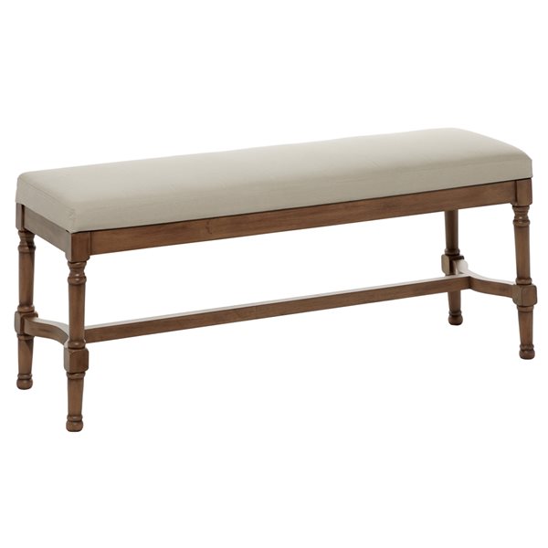 Grayson Lane Industrial White/Natural Brown Accent Bench