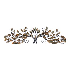 Grayson Lane 14-in H x 47-in W Brown Metal Traditional Floral Wall Accent