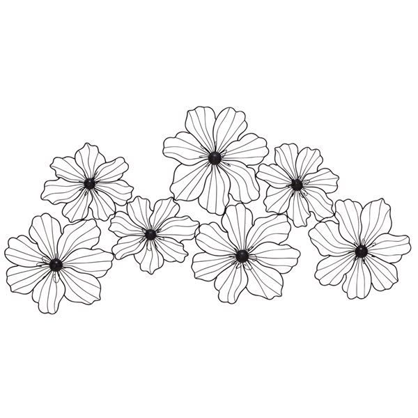 CosmoLiving by Cosmopolitan 21-in H x 43-in W Black Metal Modern/Contemporary Floral and Botanical Wall Accent