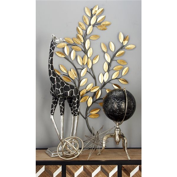 Grayson Lane 44-in H x 25-in W Gold Metal Glam Floral and Botanical Wall Accent