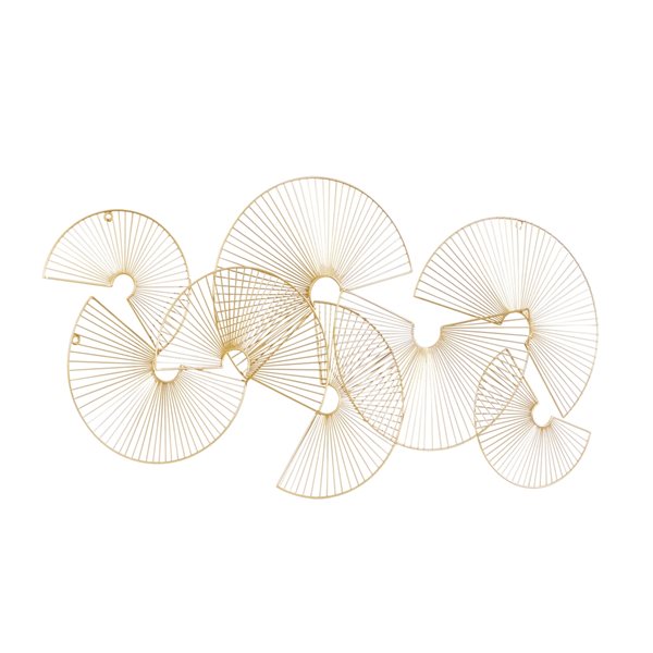 CosmoLiving by Cosmopolitan 22.30-in H x 45-in W Gold Metal Modern/Contemporary Abstract Wall Accent