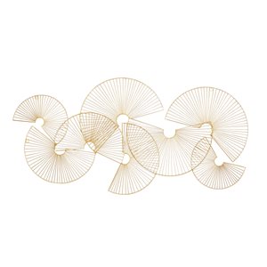 CosmoLiving by Cosmopolitan 22.30-in H x 45-in W Gold Metal Modern/Contemporary Abstract Wall Accent