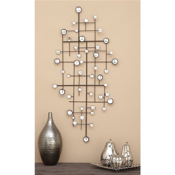 Grayson Lane 42-in H x 20-in W Silver Metal Glam Abstract Wall Accent