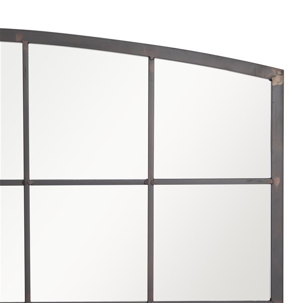 Grayson Lane 34-in L X 48-in W Industrial Rectangle Black Framed Wall Mirror