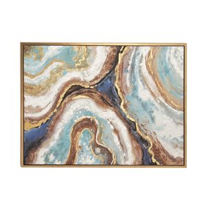 Grayson Lane Gold Wood Framed 36-in H x 47-in W Abstract Canvas Painting