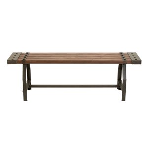 Grayson Lane Industrial Brown/Obsidian Black Accent Bench