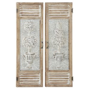 Grayson Lane 52-in H x 15-in W Brown Metal Farmhouse/Rustic Nature Wall Accent - 2-Pack