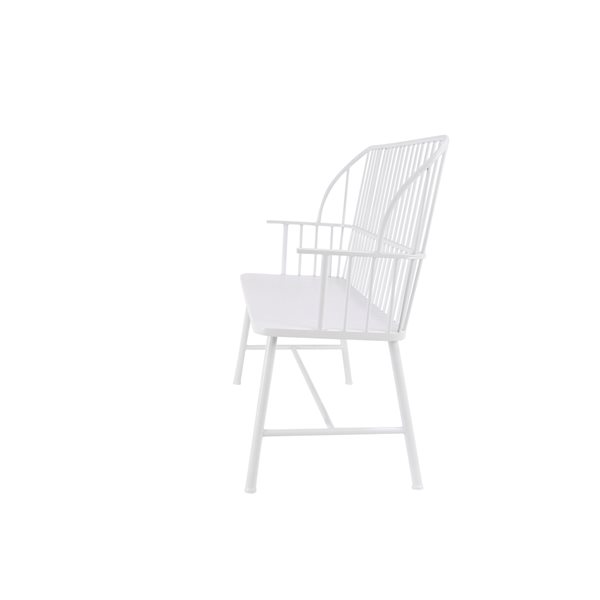 Grayson Lane 20in W X 38in L Farmhouse Glossy White Accent Bench