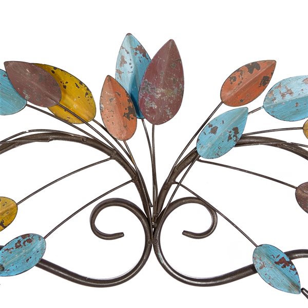 Grayson Lane 10-in H x 43-in W Multicoloured Metal Traditional Floral and Botanical Wall Accent