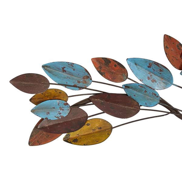 Grayson Lane 10-in H x 43-in W Multicoloured Metal Traditional Floral and Botanical Wall Accent