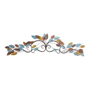 Grayson Lane 10-in H x 43-in W Multicoloured Metal Traditional Floral and Botanical Wall Accent