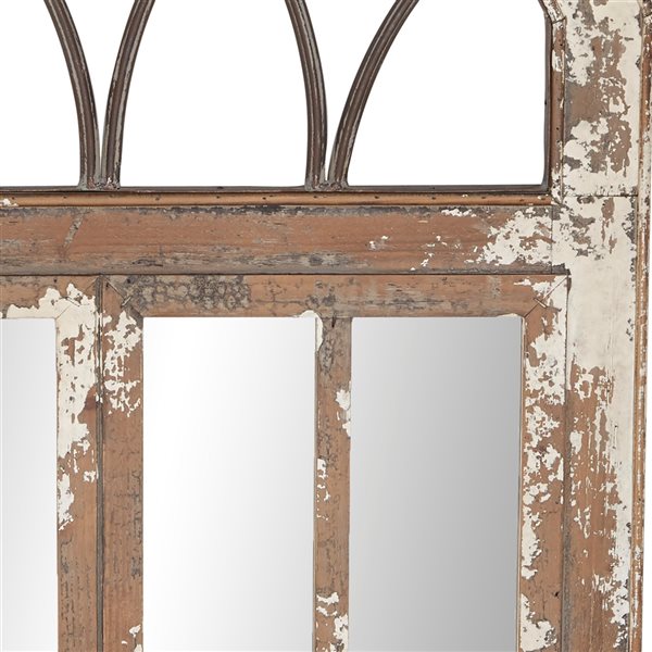 Grayson Lane 56-in W x 44-in H Brown Framed Wall Mirror in the Mirrors  department at