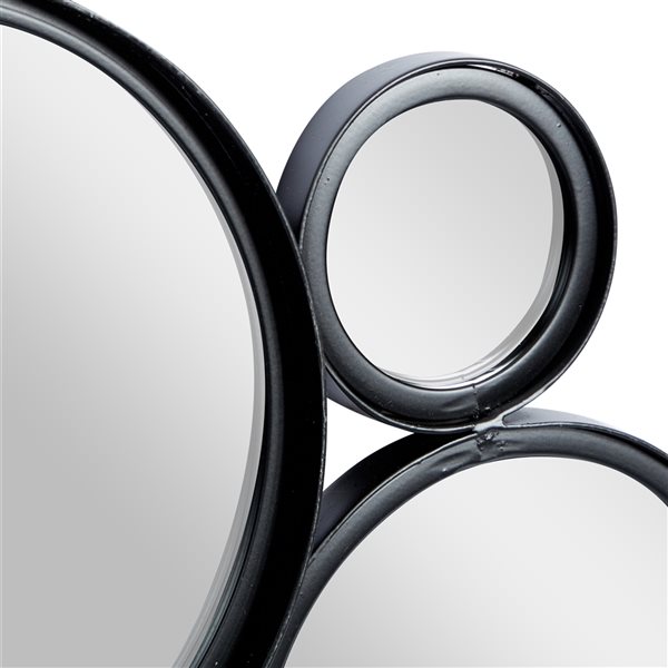 Grayson Lane 52-in L X 23.88-in W Contemporary Round Black Framed Wall Mirror