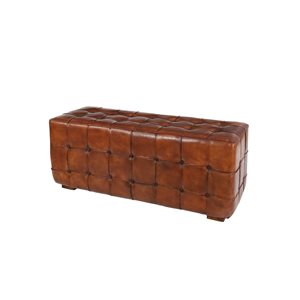 Grayson Lane Industrial Caramel Brown and Teak Accent Bench