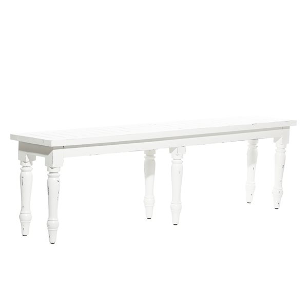 Grayson Lane Farmhouse Distressed White Accent Bench