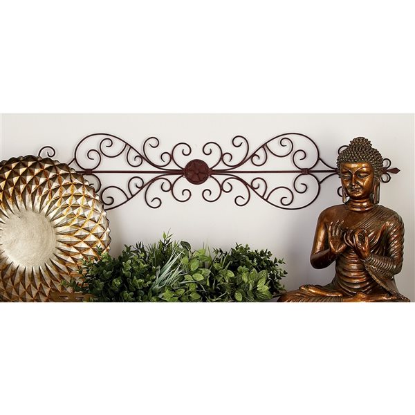 Grayson Lane 1-in H x 44-in W Brown Metal Transitional Ornamental Wall Accent