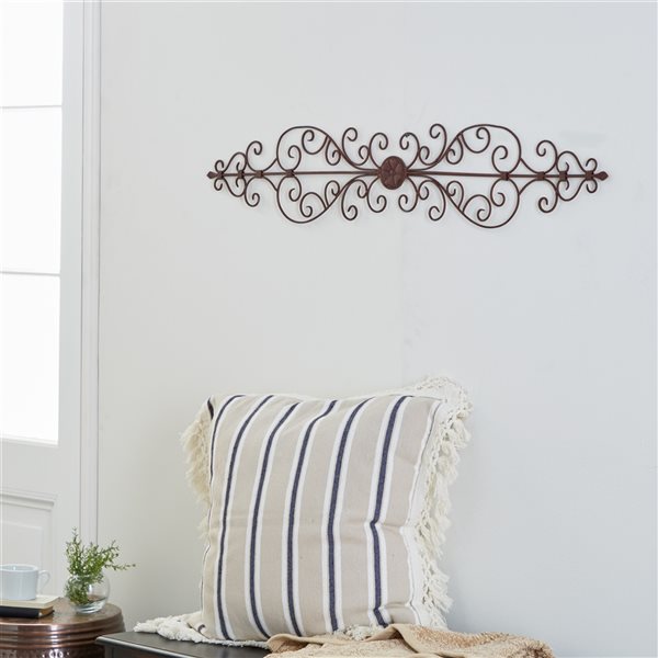 Grayson Lane 1-in H x 44-in W Brown Metal Transitional Ornamental Wall Accent