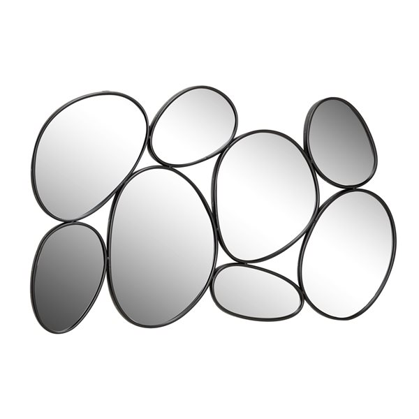 Grayson Lane 35.25-in L X 54-in W Contemporary Oval Black Framed Wall Mirror