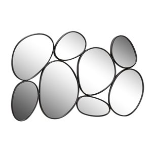 Grayson Lane 35.25-in L X 54-in W Contemporary Oval Black Framed Wall Mirror