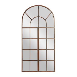 Grayson Lane 48-in L X 24-in W Traditional Arch Brown Framed Wall Mirror