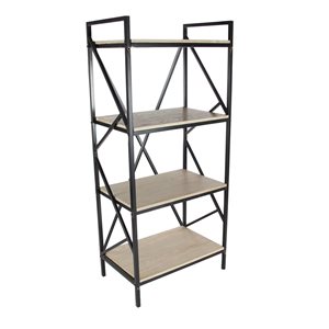 Grayson Lane 15-in D x 25-in W x 56-in H 4-Tier Decorative Wood Shelves