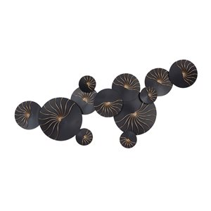 Grayson Lane 19.5-in H x 42-in W Black Metal Modern/Contemporary Abstract Wall Accent