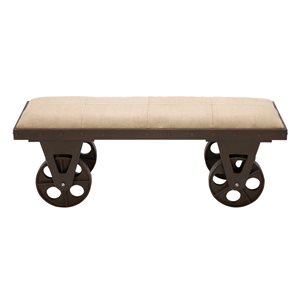 Grayson Lane Industrial Beige Accent Bench