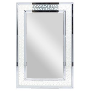 Grayson Lane 47.25-in L X 31.5-in W Glam Rectangle Blue Framed Wall Mirror