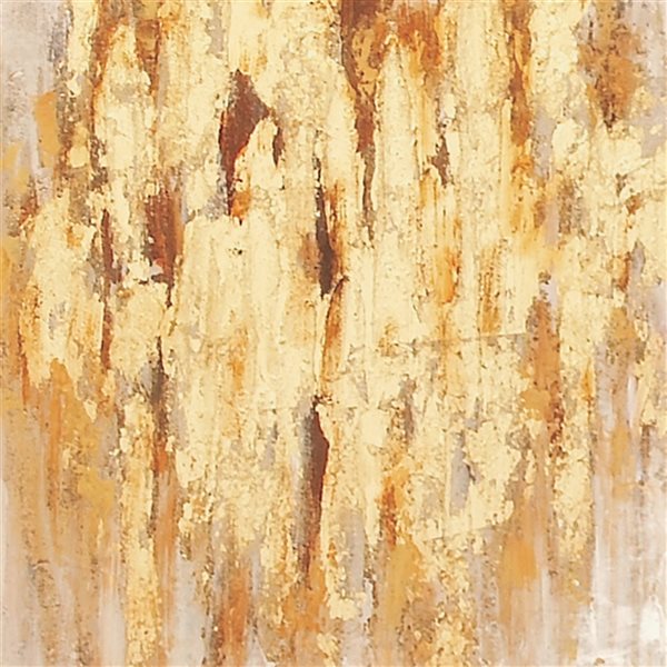 Cosmoliving By Cosmopolitan Brown Wood Framed 36-in H x 47-in W Abstract Canvas Painting