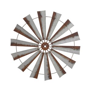 Grayson Lane 48-in H x 48-in W Grey Metal Farmhouse/Rustic Wall Accent