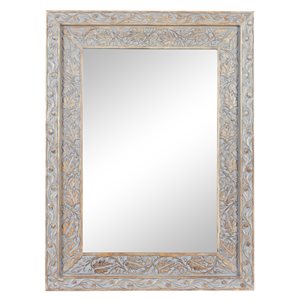 Grayson Lane 48-in L X 35.5-in W Vintage Rectangle Brown Framed Wall Mirror