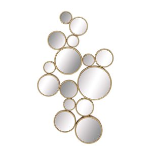Cosmoliving By Cosmopolitan 40-in L X 22-in W Contemporary Round Gold Framed Wall Mirror