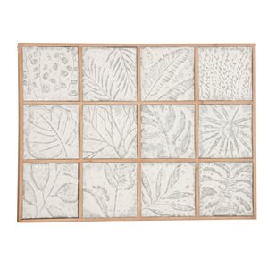 Grayson Lane Grey Wood Framed 32-in H x 43-in W Floral Metal Wall Panel