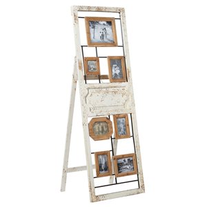 Grayson Lane Vintage Brown Wood Wall Photo Frame with White Distressed Finish (4-in x 6-in)