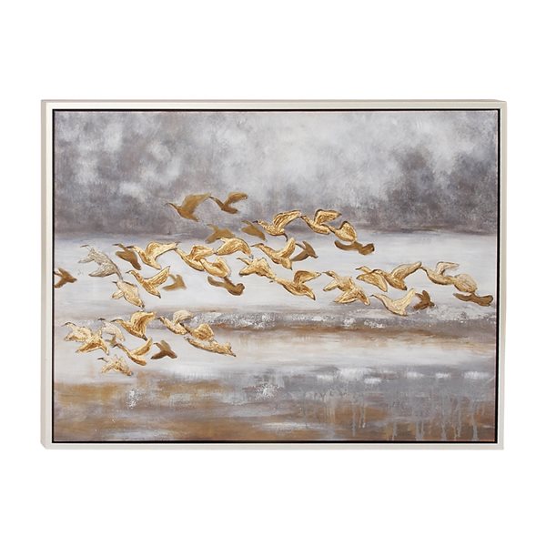 Grayson Lane Gold Wood Framed 33.5-in H x 45-in W Animals Canvas Painting