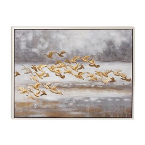 Grayson Lane Gold Wood Framed 33.5-in H x 45-in W Animals Canvas Painting