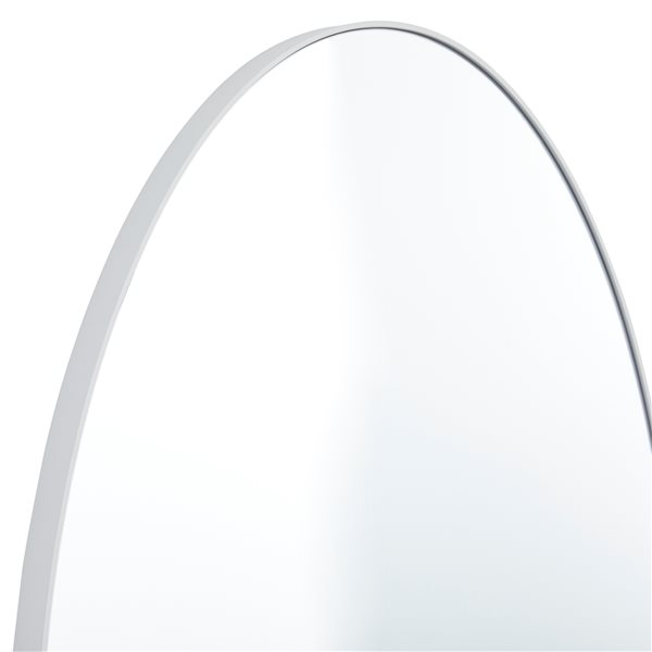 Grayson Lane 40-in L X 24-in W Contemporary Oval White Framed Wall Mirror
