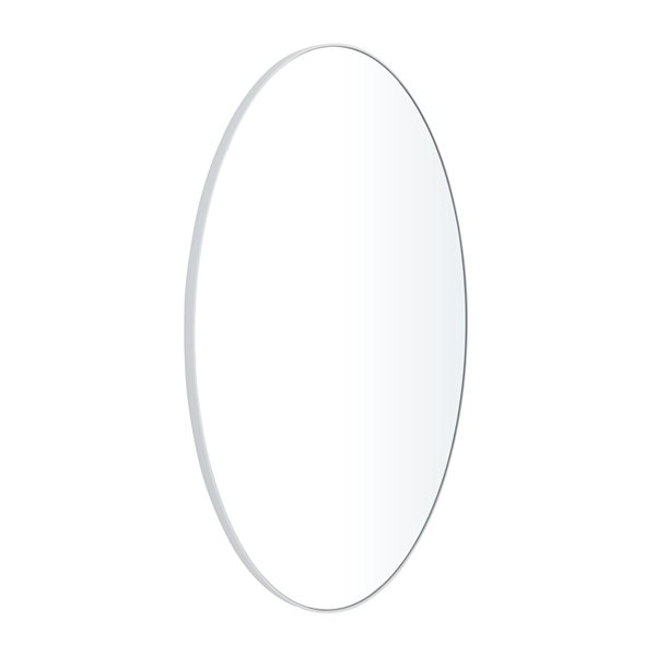 Grayson Lane 40-in L X 24-in W Contemporary Oval White Framed Wall Mirror