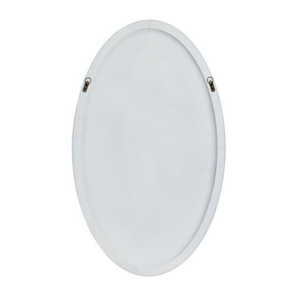 Grayson Lane 40-in L X 24-in W Contemporary Oval White Framed Wall Mirror