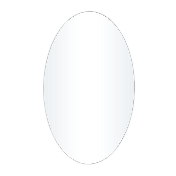 Grayson Lane 40-in L X 24-in W Contemporary Oval White Framed Wall Mirror