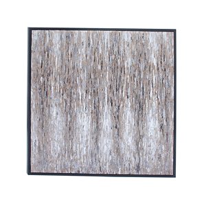 Grayson Lane Black Wood Framed 47-in H x 47-in W Abstract White Canvas Hand-Painted Painting