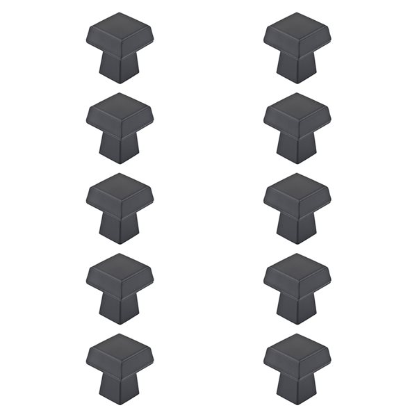 Richelieu Donnacona Matte Black Square Contemporary Cabinet Knobs - 10-Pack