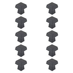 Richelieu Donnacona Matte Black Square Contemporary Cabinet Knobs - 10-Pack