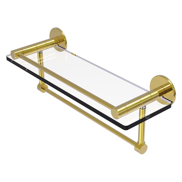 Allied Brass Fresno Polished Brass Glass Wall Mount Bathroom Shelf