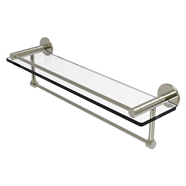 Allied Brass Fresno Polished Nickel Glass Bathroom Shelf and Integrated ...