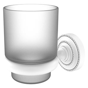Allied Brass Dottingham Matte White Brass Tumbler and Toothbrush Holder
