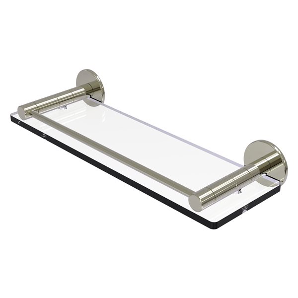 Allied Brass Fresno Polished Nickel Glass Bathroom Shelf with Vanity