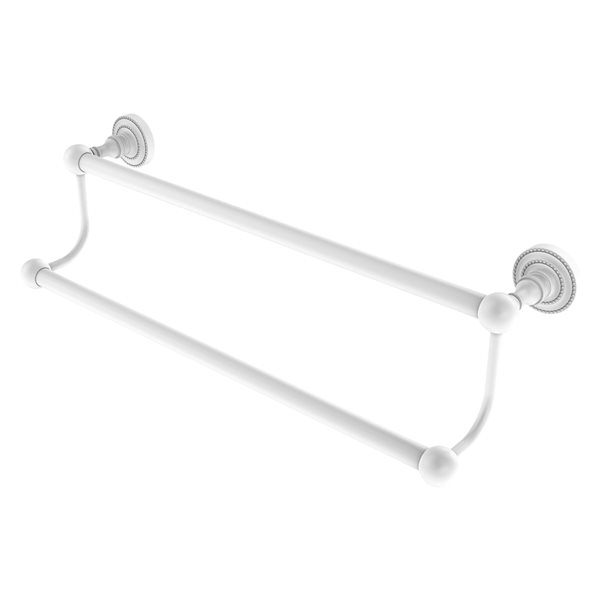 Allied Brass Dottingham 24-in Double Matte White Wall Mount Double Towel Bar